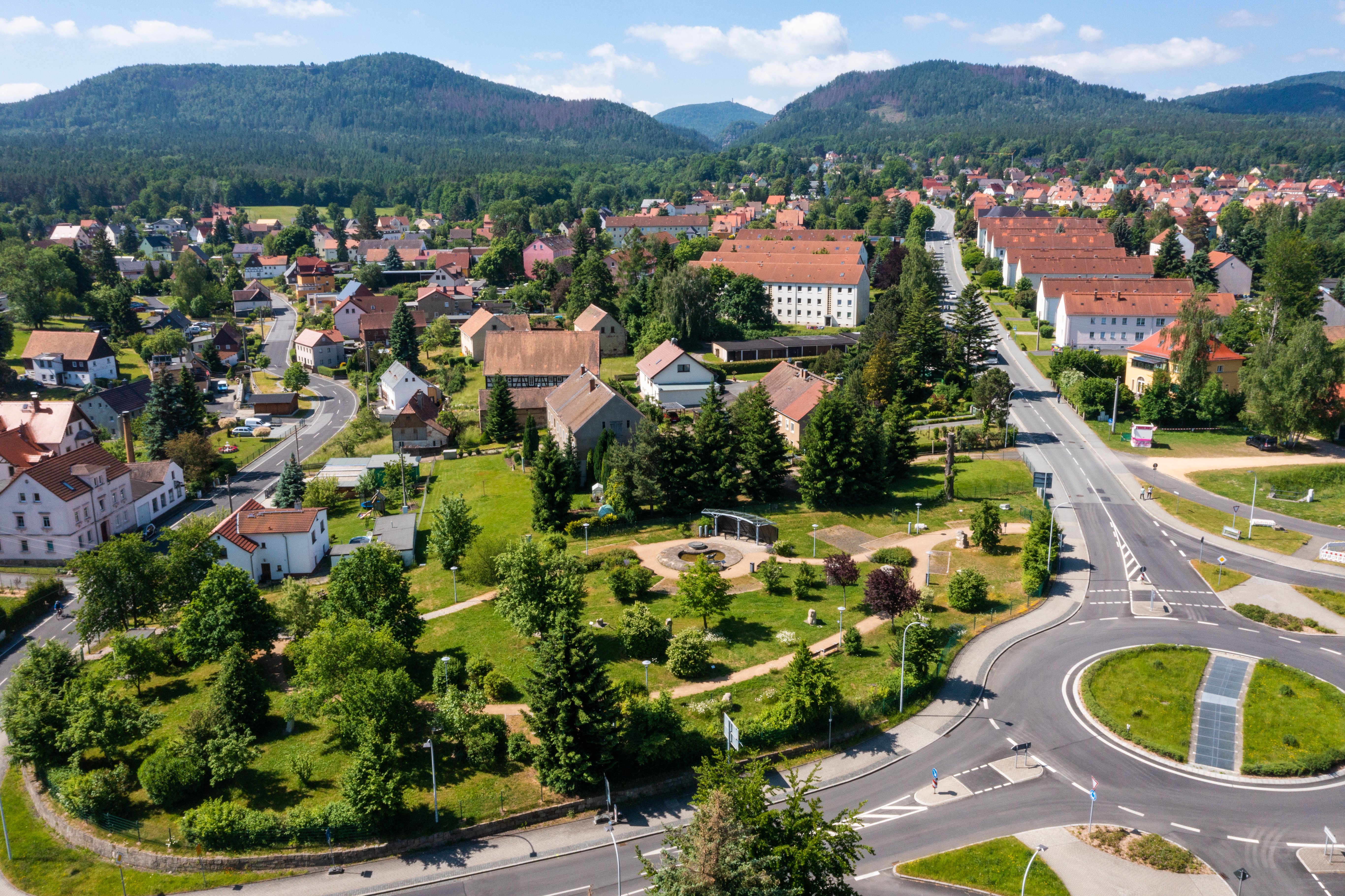 Philipp Herfort Photography Ortsansicht Kreisverkehr Olbersdorf Oberdorf